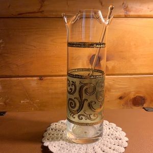 MCM 22kt gold Culver Toledo high ball mixing glass